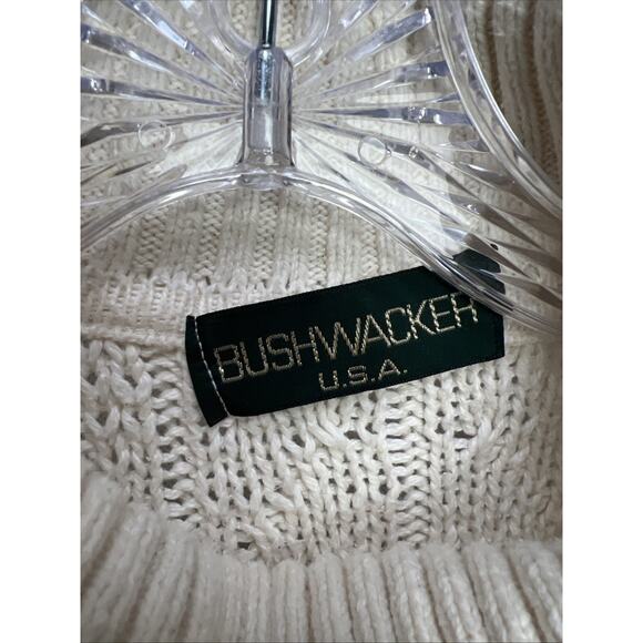 Bushwacker USA Womens Cable Knit Turtleneck Sweater Size Medium White - Picture 3 of 8